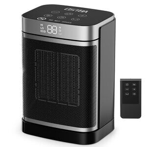 Portable Space Heater for Indoor Use, 1500W Ceramic Electric Heater w Thermostat